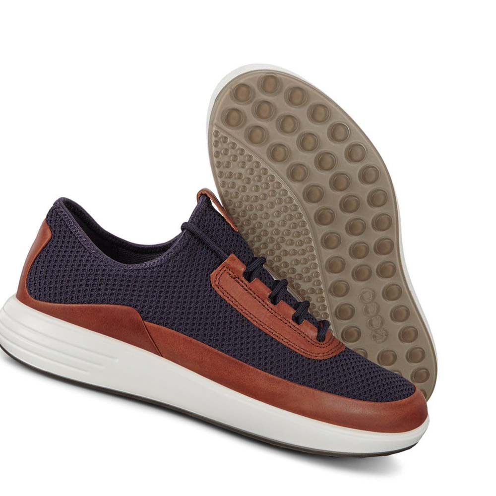 Ecco Soft 7 Runner Mesh Sneakers Herr Blå Röda | SE 633RVD